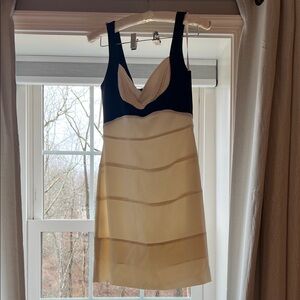 BCBGMaxAzria Black and Cream Mini Dress